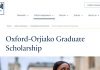 Oxford-Orjiako Graduate Scholarship 2025 in the UK