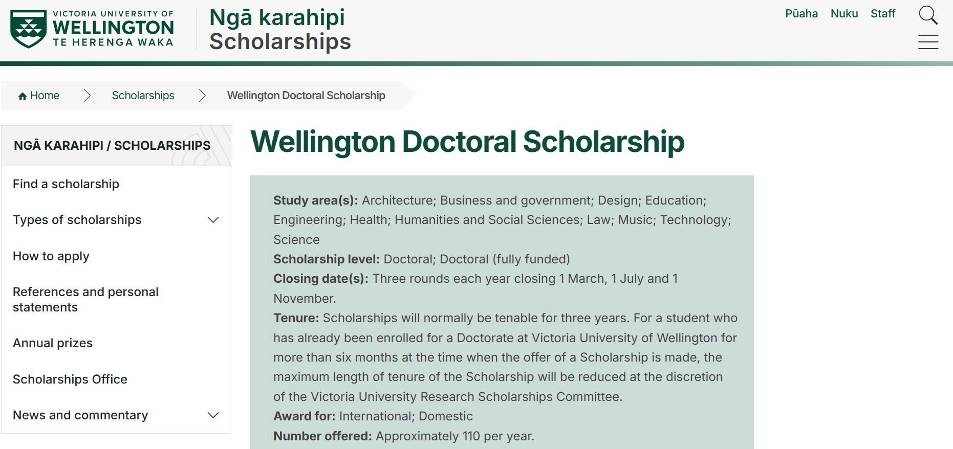 Wellington Doctoral Scholarship in New Zealand 2026 (Fully Funded) Wellington Doctoral Scholarship in New Zealand 2024-2025
