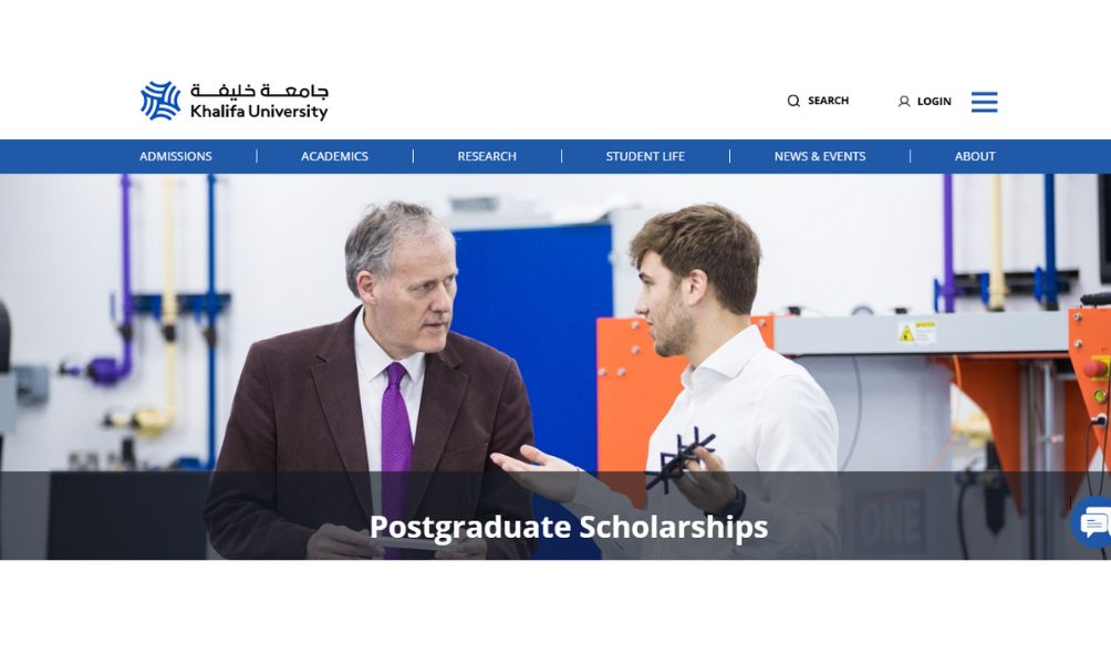 Khalifa University Scholarships 2026 in UAE (Fully Funded) Khalifa University Scholarships 2025