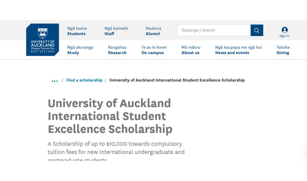 University of Auckland Scholarships 2026 University of Auckland Scholarships 2025