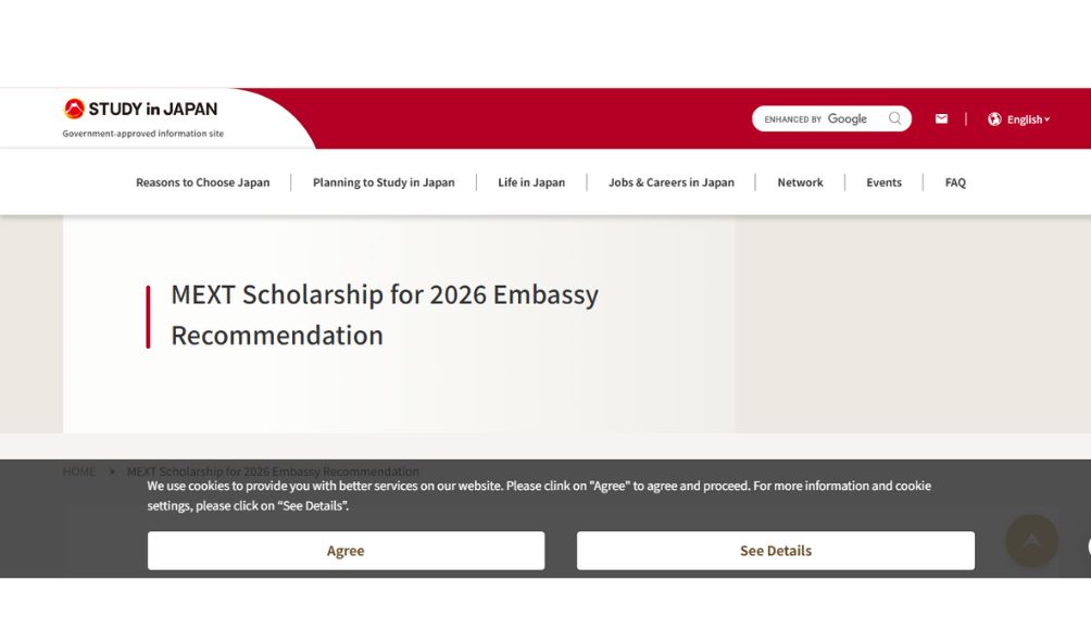 Japanese Government (MEXT) Undergraduate Scholarship 2026