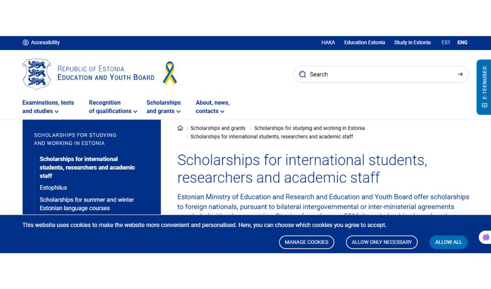 Estonia Government Scholarships 2026: Study in Europe with Full Financial Support Estonia Government Scholarships 2025