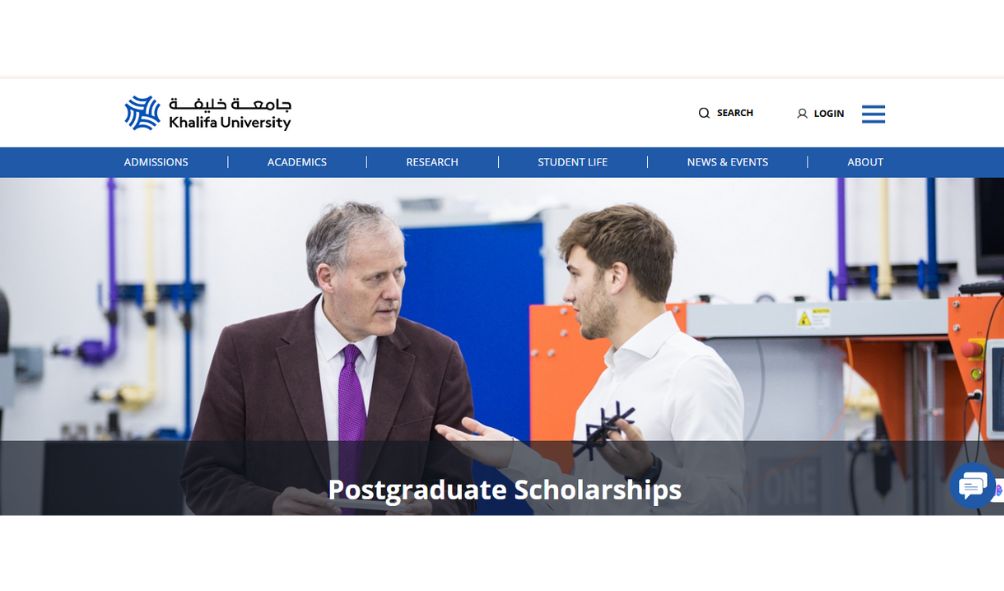 The Khalifa University Scholarships 2025 in UAE (Fully Funded) The Khalifa University Scholarships 2025