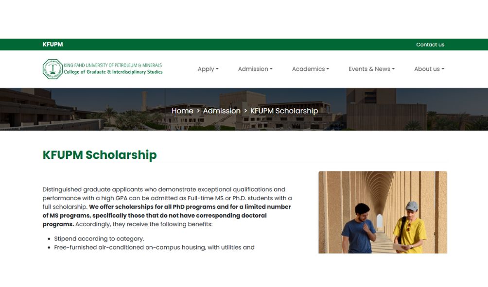 King Fahd University Scholarships 2025