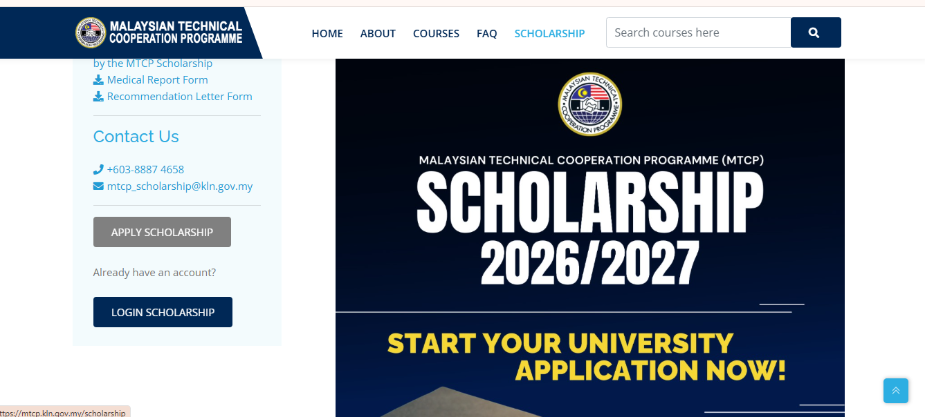 MTCP Scholarship 2026 in Malaysia (Fully Funded) MTCP Scholarship 2026