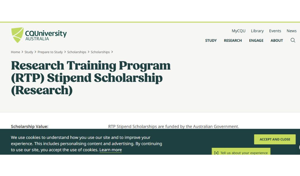 Central Queensland University RTP Scholarships