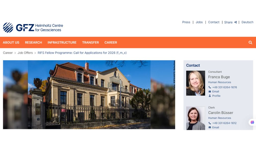 RIFS Fellows Program 2026 in Germany – Fully Funded RIFS Fellows Program