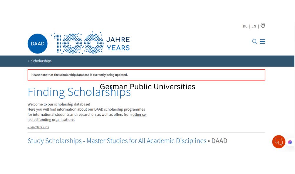 DAAD Scholarships for Master’s Studies in Germany 2025-2026 (Fully Funded) DAAD Scholarships for Master's Studies in Germany