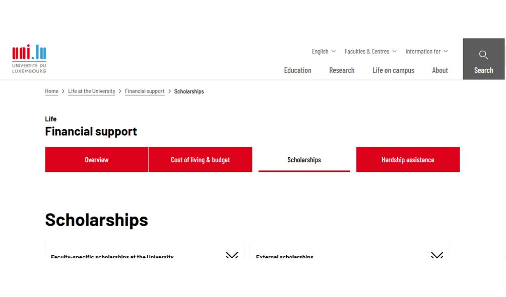 University of Luxembourg Scholarships 2025-26 (Study in Europe) University of Luxembourg Scholarships