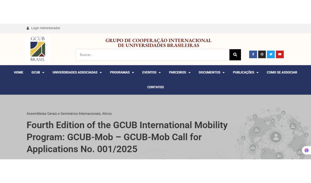 Brazilian Government Scholarship Program 2025-26 (GCUB-Mob) Brazilian Government Scholarship Program
