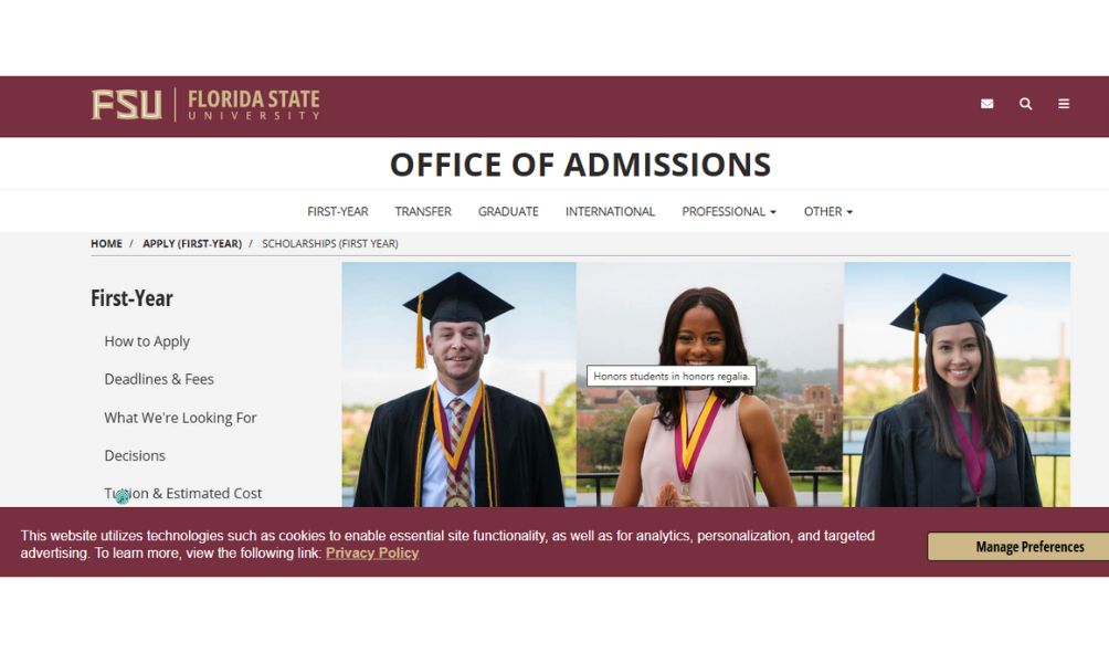 Florida State University Scholarships in USA 2025-26 Florida State University Scholarships