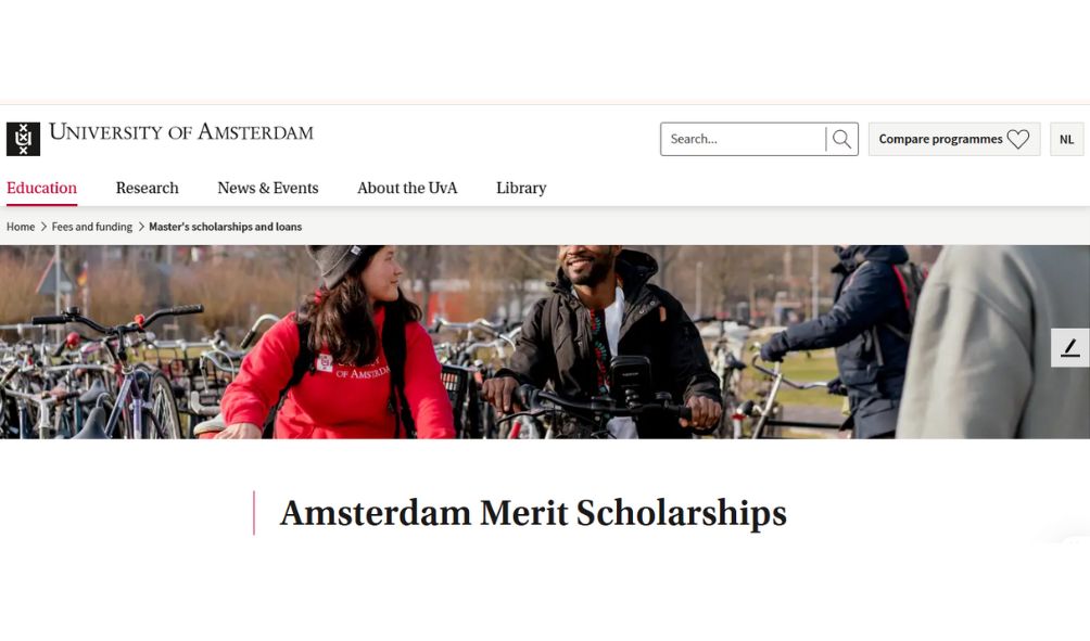 University of Amsterdam Merit Scholarship in the Netherlands 2026 Amsterdam Merit Scholarship