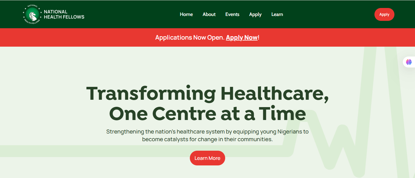 The National Health Fellows Programme 2025 for Young Emerging Nigerian Professionals (Monthly Stipend) National Health Fellows Programme 2025