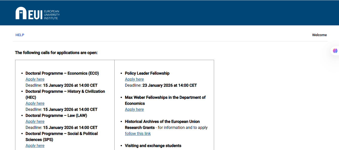 European University Institute Leadership Program 2026 in Italy European University Institute Leadership Program