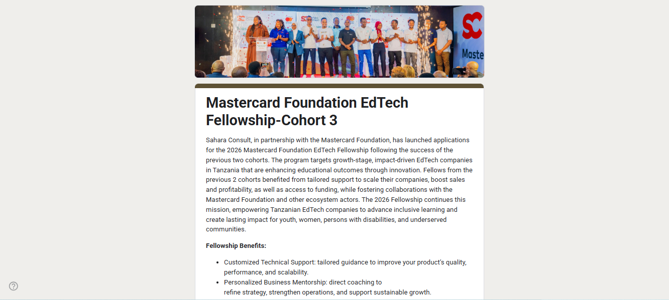 Mastercard Foundation EdTech Fellowship