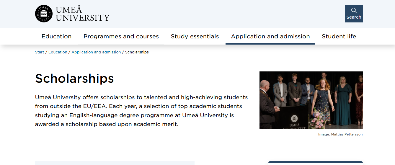 Umea University Scholarships 2026