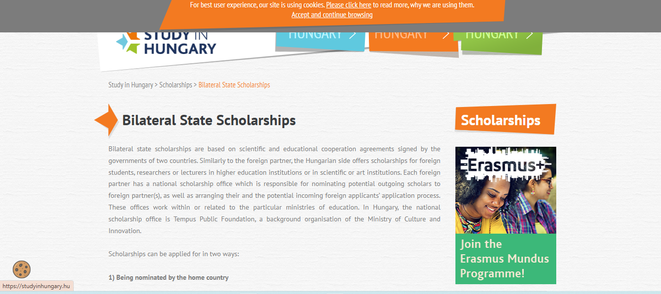 Hungarian Government Bilateral State Scholarships