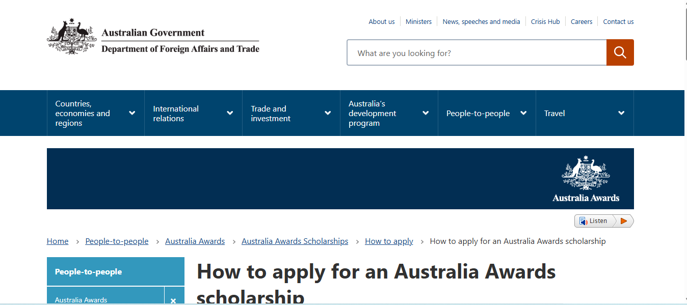 Australia Awards Scholarships 2027 in Australia (Fully Funded) Australia Awards Scholarships 2027