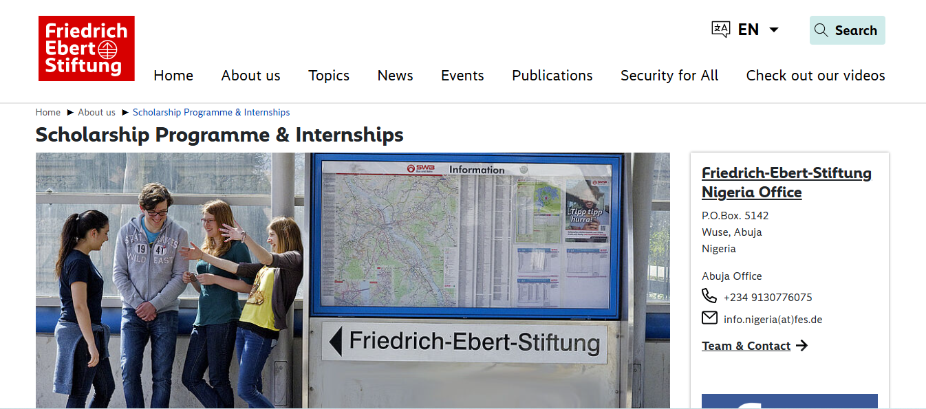 Friedrich Ebert Stiftung (FES) Scholarship