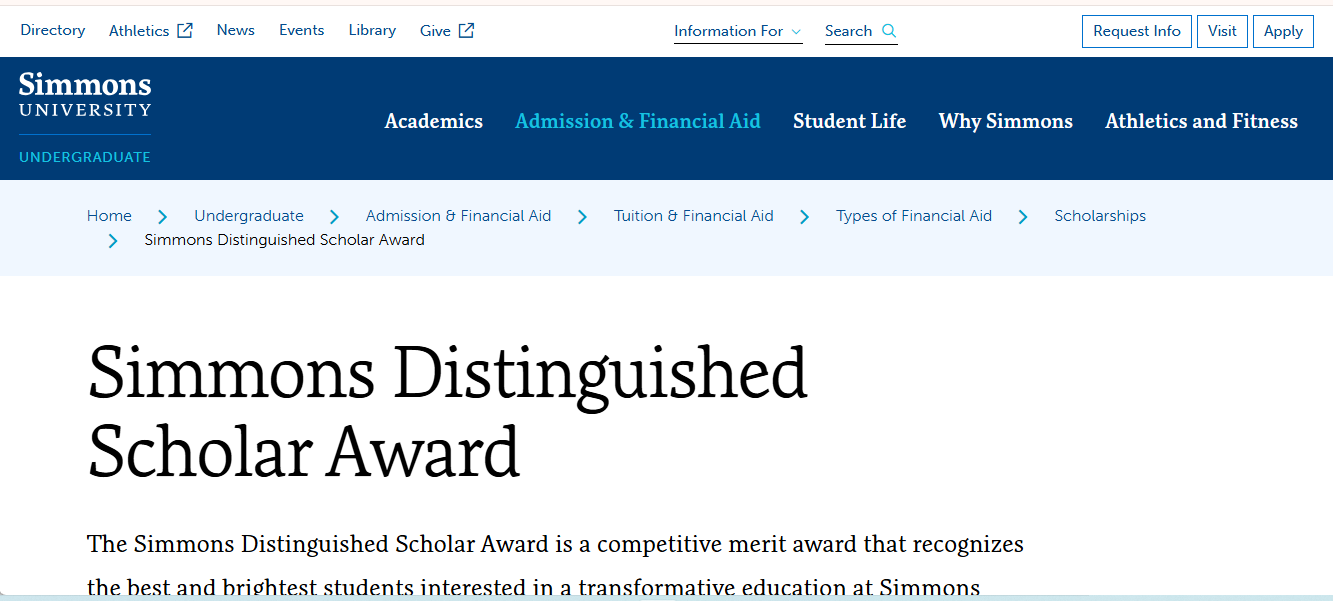 Simmons Distinguished Scholar Award 2026