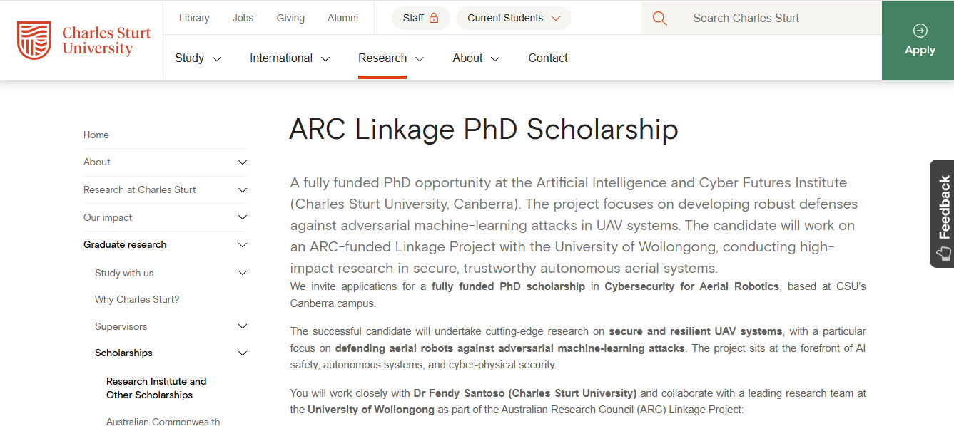 ARC Linkage PhD Scholarship 2026 in Australia ARC Linkage PhD Scholarship