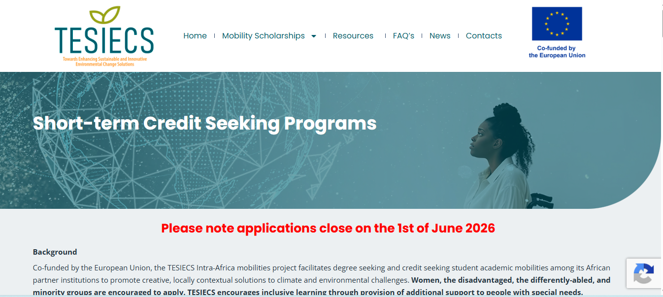 TESIECS Short-Term Credit Seeking Programs 2026 in Africa TESIECS Short-Term Credit Seeking Programs 2026