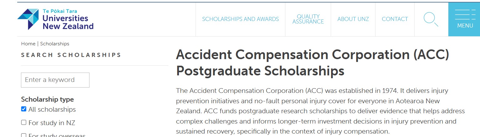 ACC Postgraduate Scholarships 2026