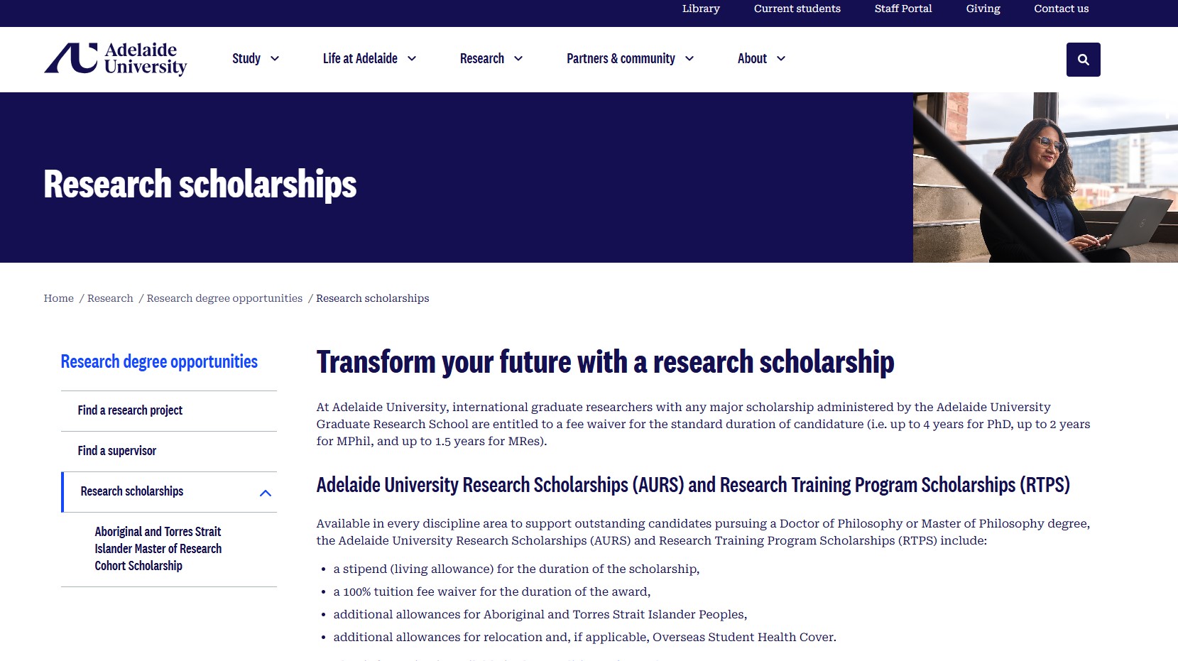 Adelaide University Graduate Research Talent Scheme 2027 Adelaide University Graduate Research Talent Scheme 2027