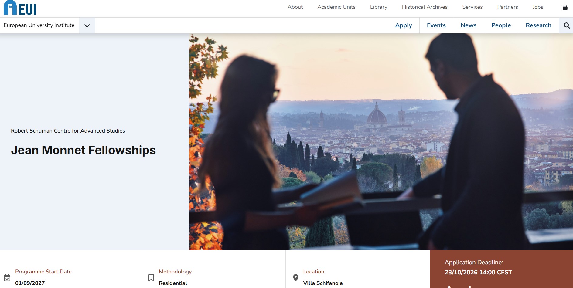 European University Institute Jean Monnet Fellowship 2027 – Applications Now Open European University Institute Jean Monnet Fellowship 2027
