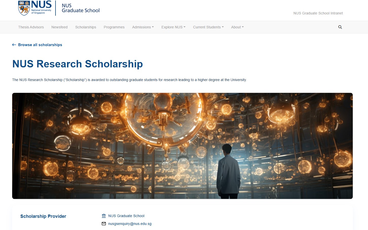 NUS Research Scholarship 2027 