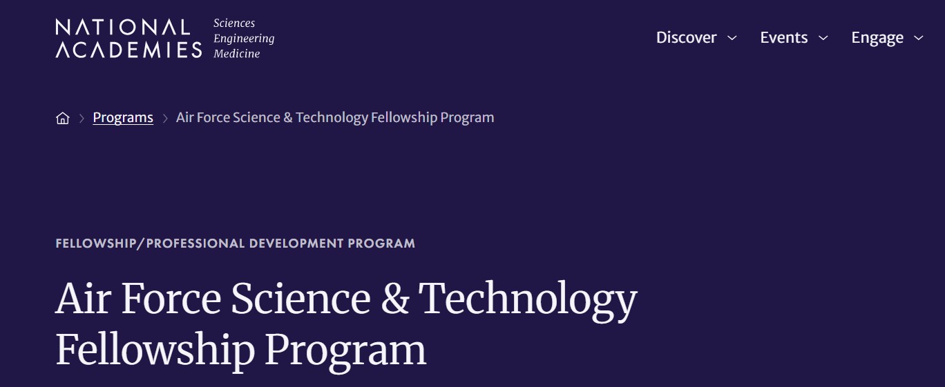 Air Force Science & Technology Fellowship Program 2026