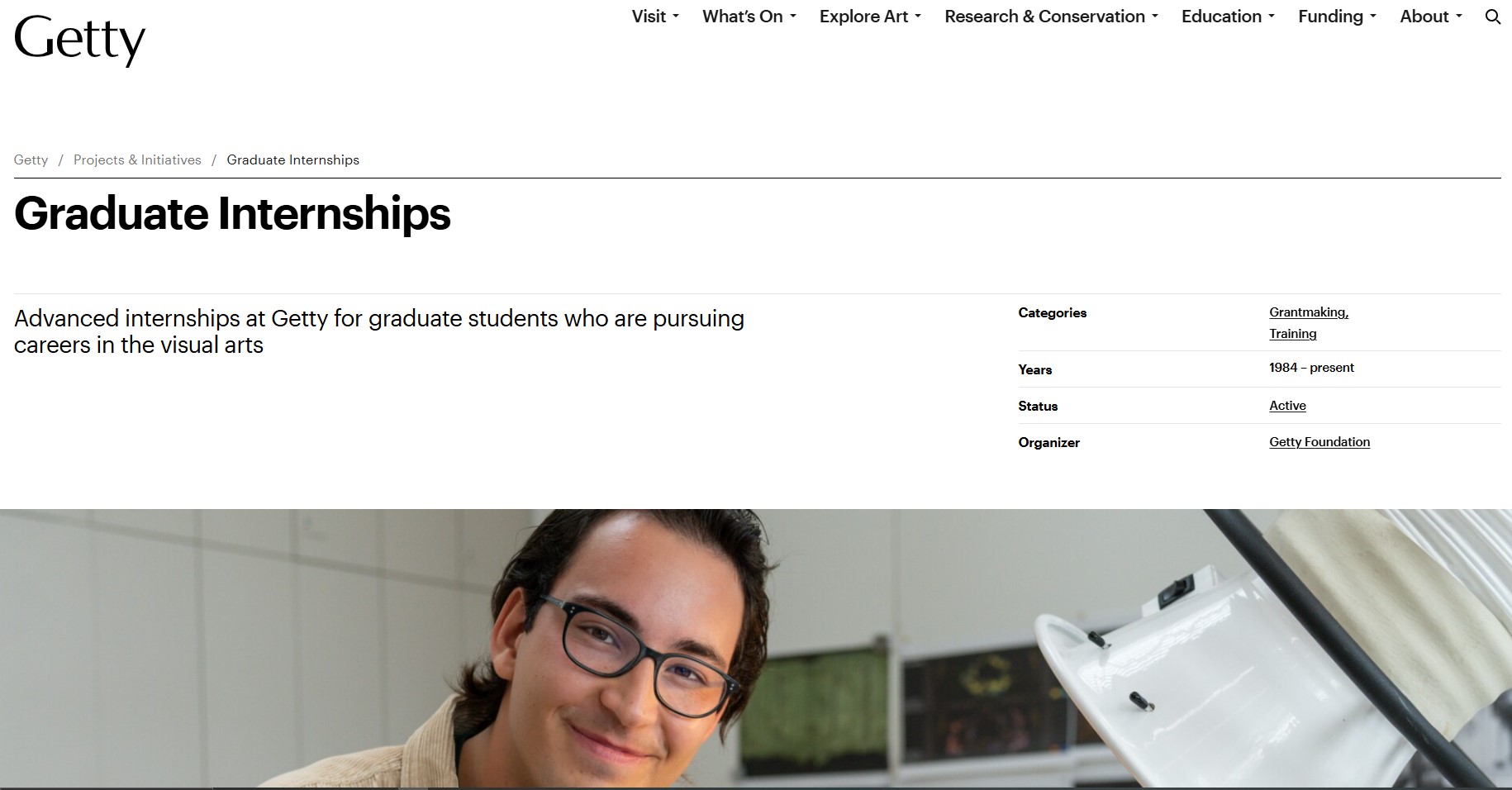 Getty Graduate Internships 2027-2028