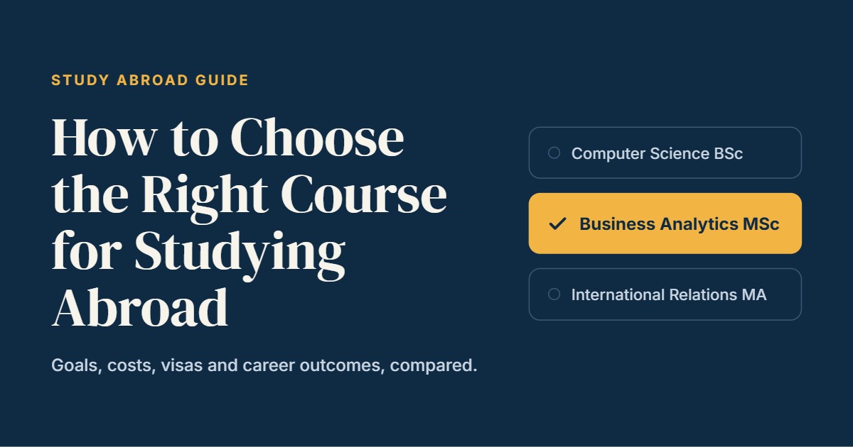 How to Choose the Right Course for Studying Abroad