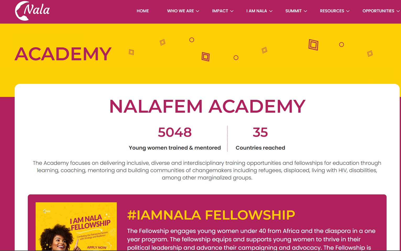 I AM NALA Fellowship 2027