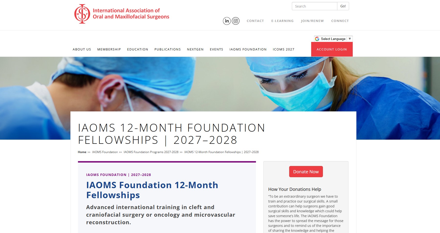 IAOMS Foundation 12-Month Fellowships 2027-2028