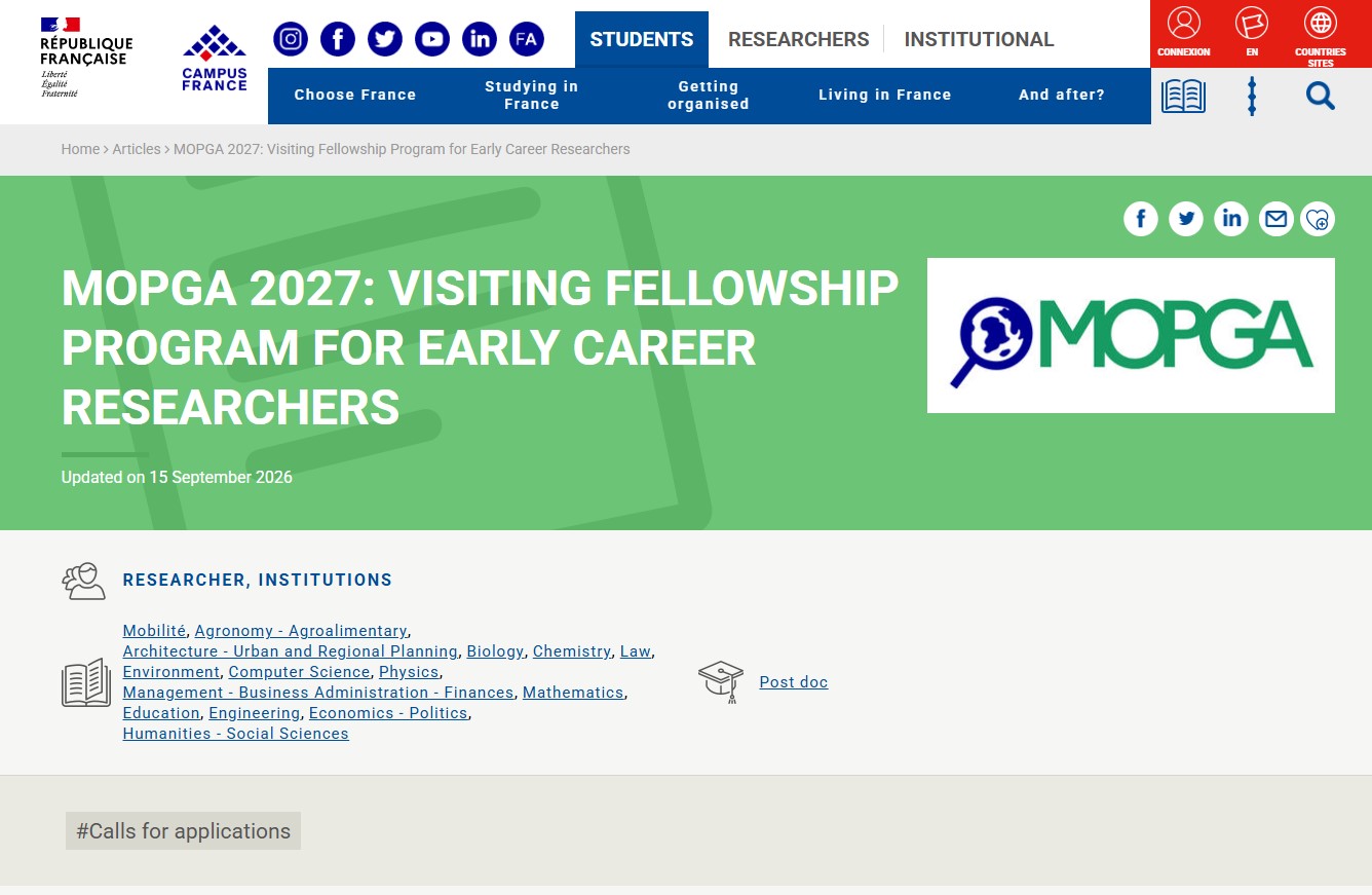 MOPGA 2027 Visiting Fellowship Program