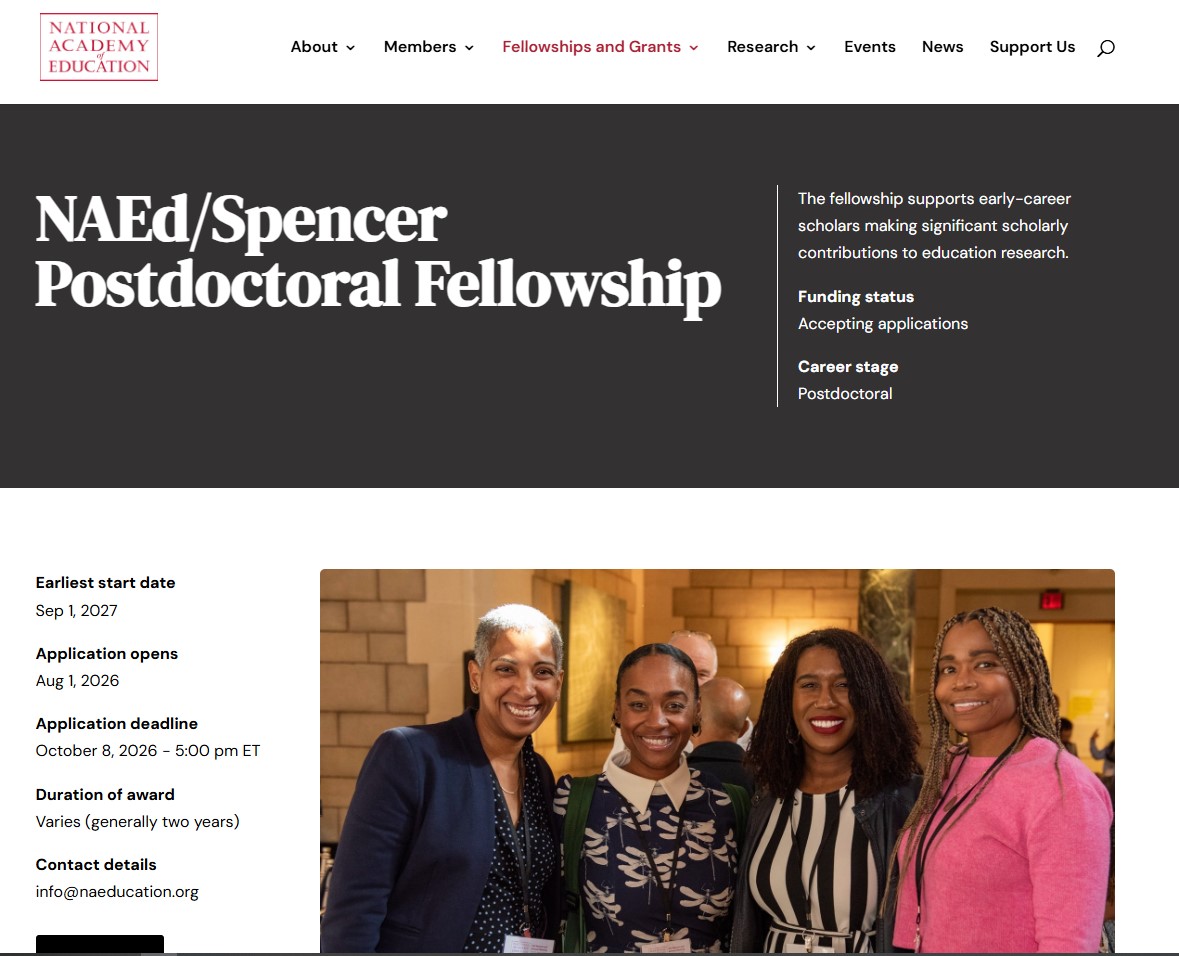 NAEd/Spencer Postdoctoral Fellowship 2027
