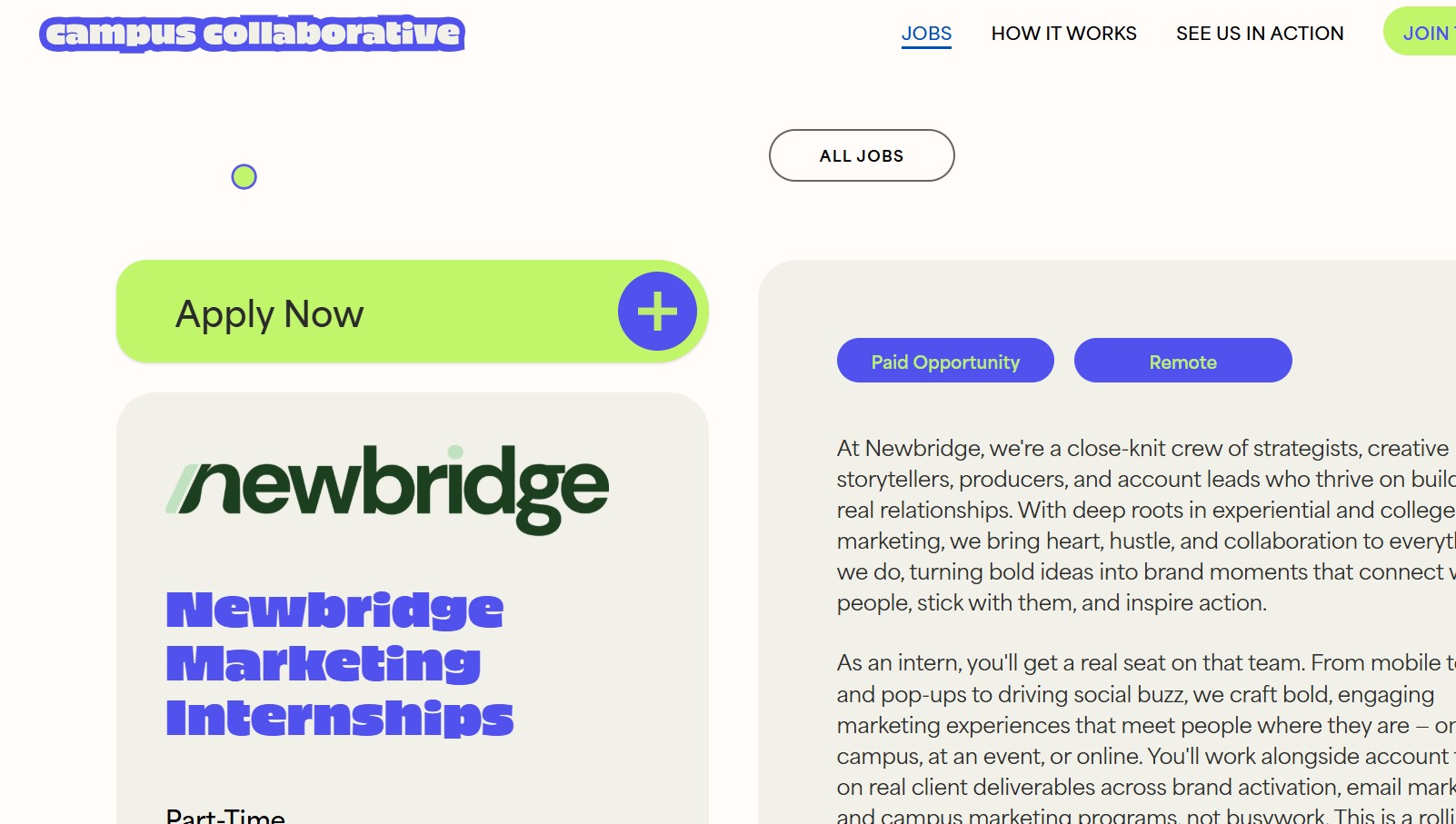 Newbridge Marketing Internship 2026
