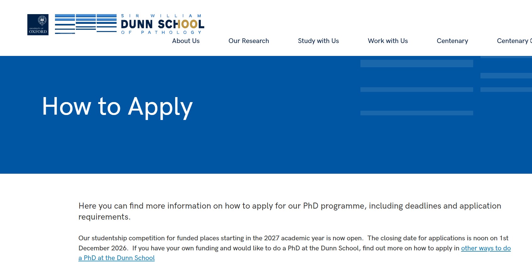 Oxford E P Abraham Research Fund Graduate Scholarships 2027