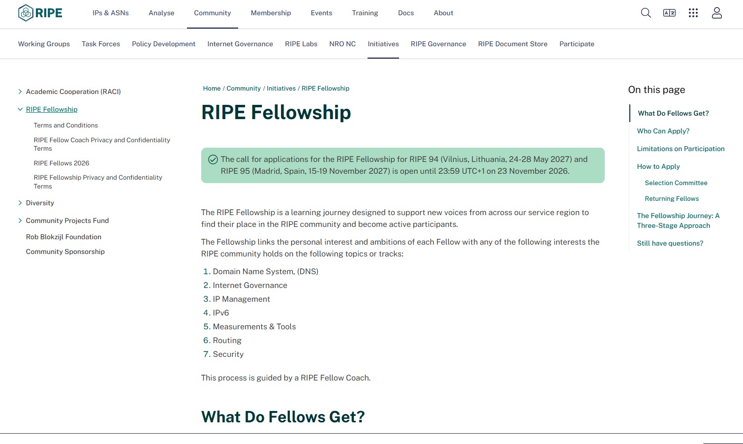 RIPE Fellowship 2027