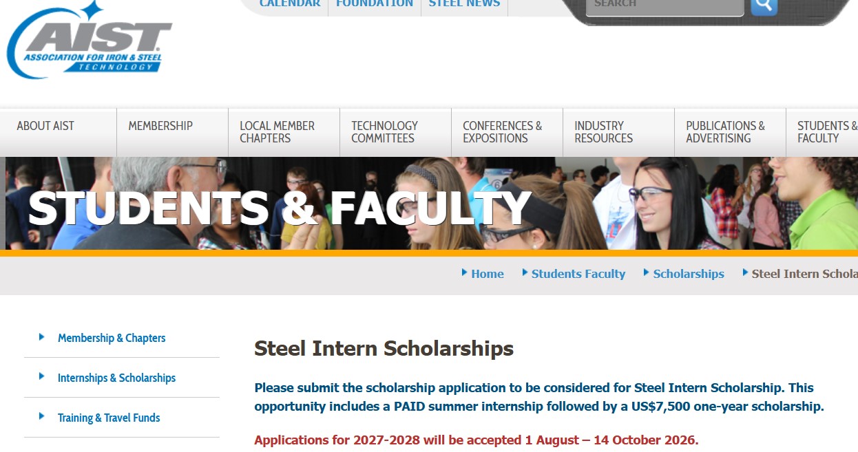 Steel Intern Scholarship 2027