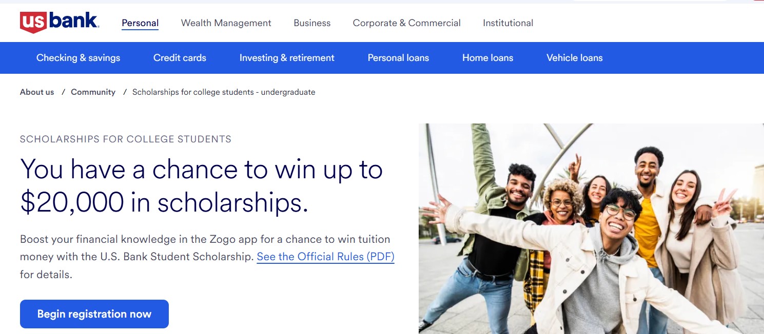 U.S. Bank Student Scholarship 2026