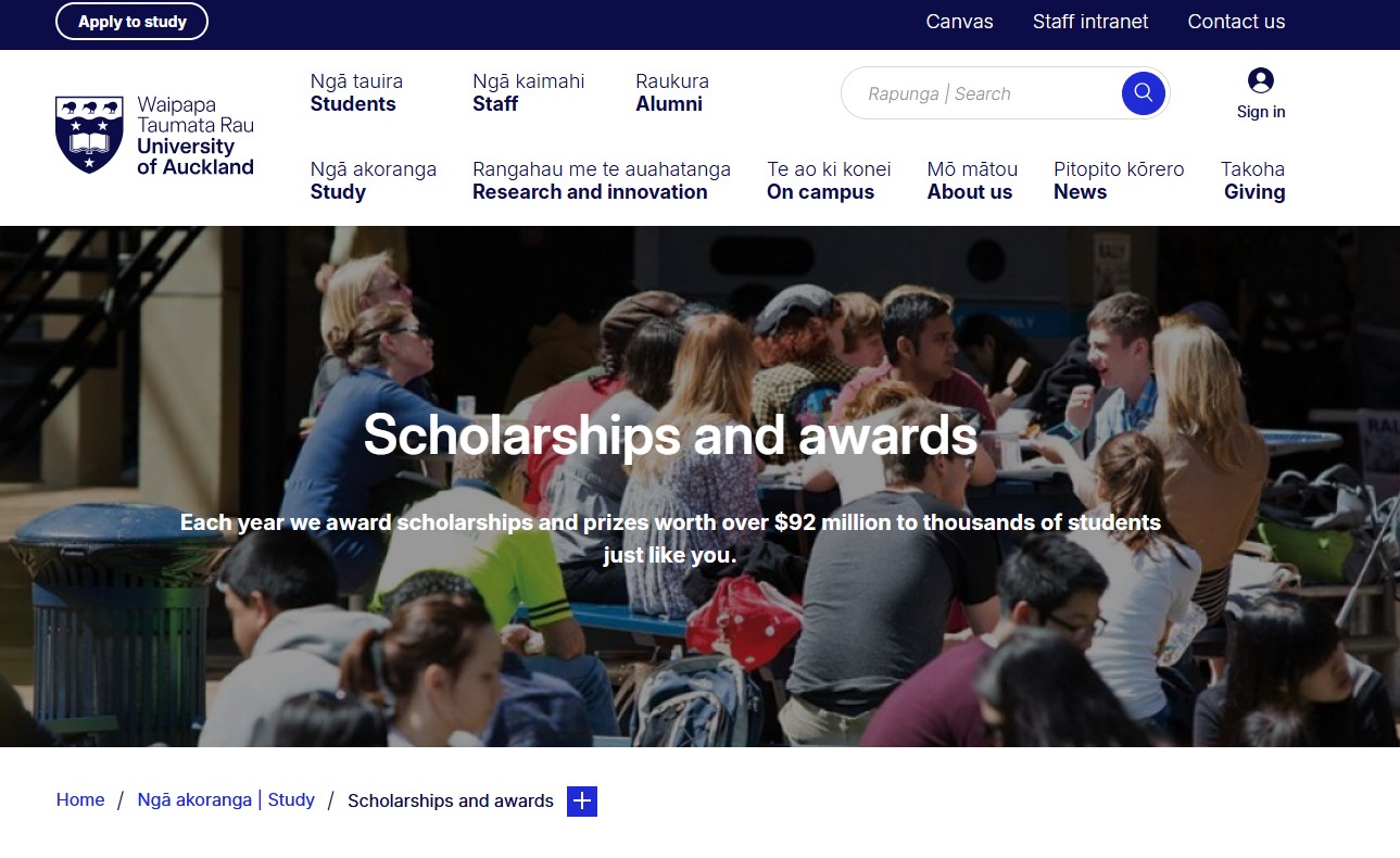 University of Auckland International Student Scholarships 2027 in New Zealand