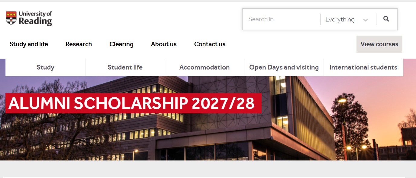 University of Reading Alumni Scholarship 2027