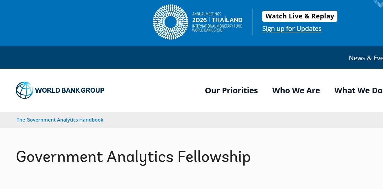 World Bank Fellowship 2027 for Government Officials