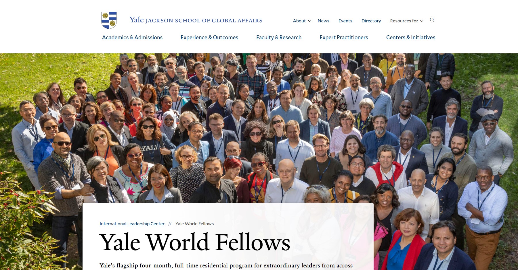 Yale World Fellows Program 2027