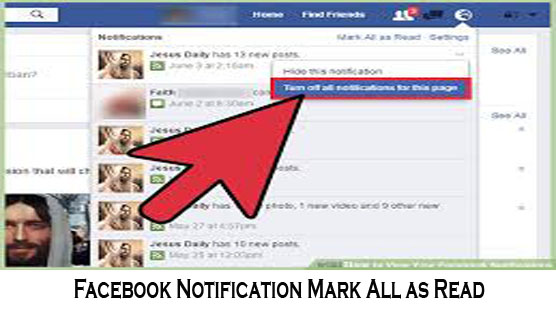 Facebook Notification Mark All as Read