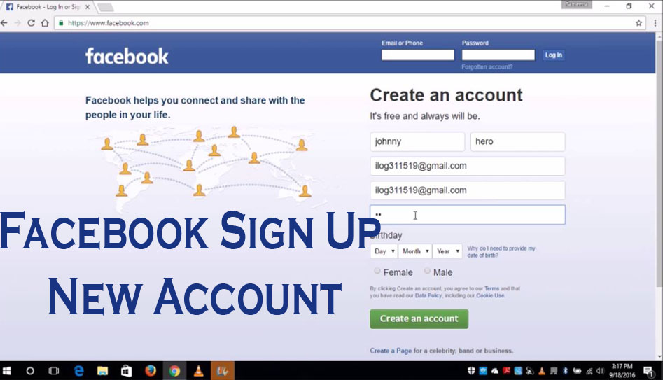 Facebook Sign Up New Account