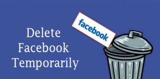 Delete Facebook Temporarily