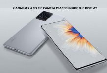 Xiaomi Mix 4 Selfie Camera Placed inside the Display